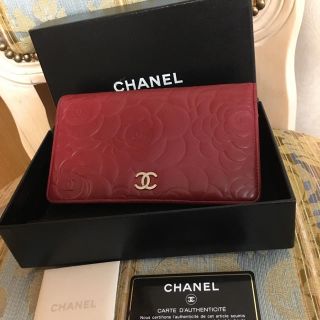 シャネル(CHANEL)の正規品 CHANEL シャネル カメリア 二つ折り 長財布 ココマーク(財布)