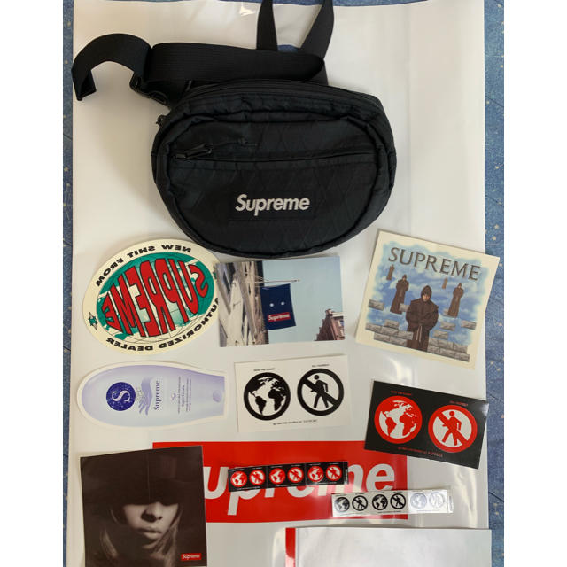 Supreme(シュプリーム)のsupreme 18fw waist bag black ステッカー セット メンズのバッグ(ウエストポーチ)の商品写真
