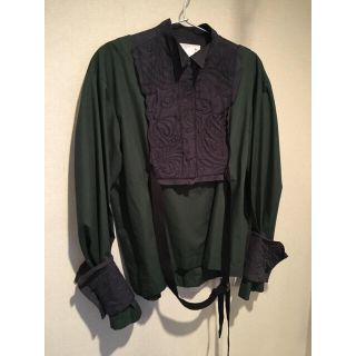 サカイ(sacai)のsacai ブラウス ネイビー × グリーン(シャツ/ブラウス(長袖/七分))