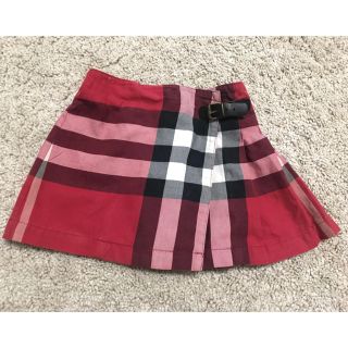 バーバリー(BURBERRY)のバーバリー チェック スカート 赤地レッド系 12M(スカート)