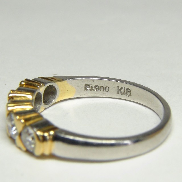 ダイヤモンドリング プラチナ K18 レディースのアクセサリー(リング(指輪))の商品写真