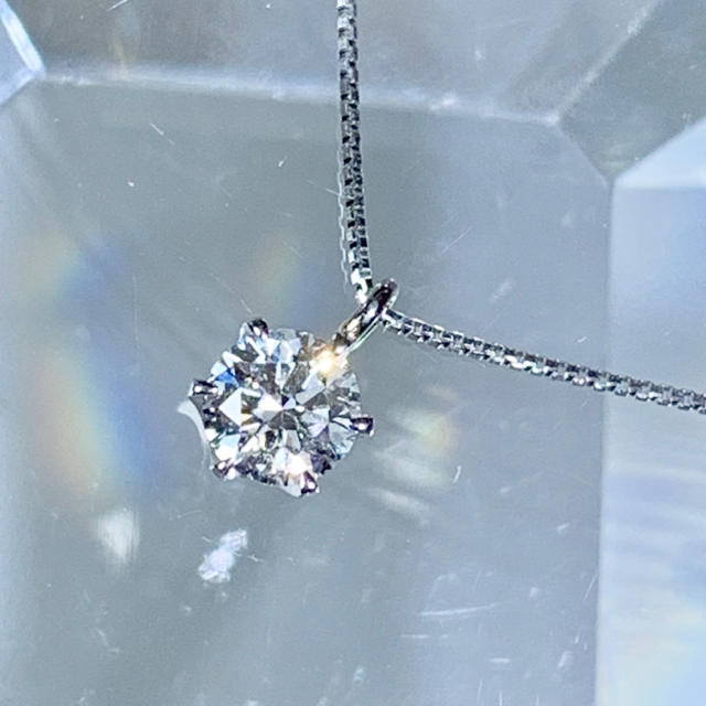 ダイヤモンド０.３８５ct プラチナ 一粒ダイヤモンド ネックレス