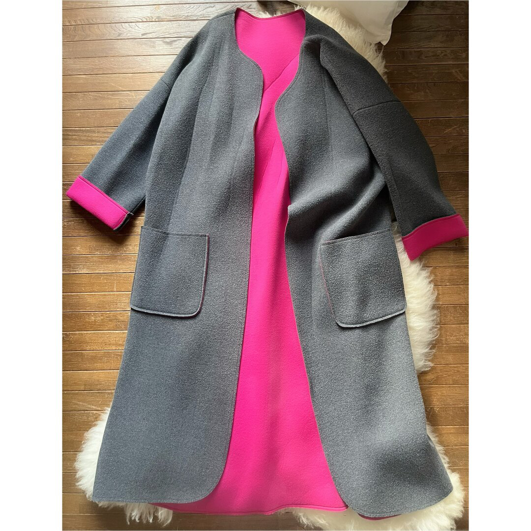 make-ai neo coat リバーシブル ボンディング ロング コート