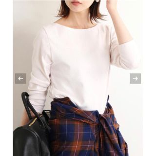 イエナ(IENA)のIENA AURALEE 別注ボートネックTシャツ ホワイト オーラリー イエナ(カットソー(長袖/七分))