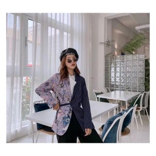 ザラ(ZARA)の178★秋先行 花柄 ストライプ テーラードジャケット(テーラードジャケット)