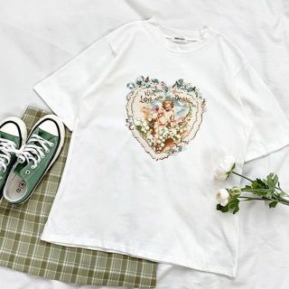 半袖Tシャツ レディース エンジェル 天使 韓国ファッション オルチャン 原宿系(Tシャツ(半袖/袖なし))