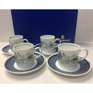 ウェッジウッド(WEDGWOOD)の新品未使用 黒壺 ウェッジウッド  グレンミスト  コーヒーカップ 4客(グラス/カップ)