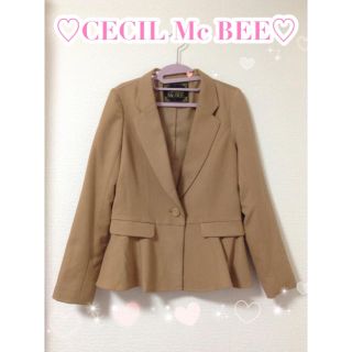 セシルマクビー(CECIL McBEE)の♡CECILMcBEE♡ ベージュ*キレイめ*オフィス*フォーマル ジャケット♩(テーラードジャケット)