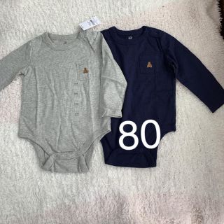 ベビーギャップ(babyGAP)の新品 GAP くまさんボディスーツ 80cm(肌着/下着)