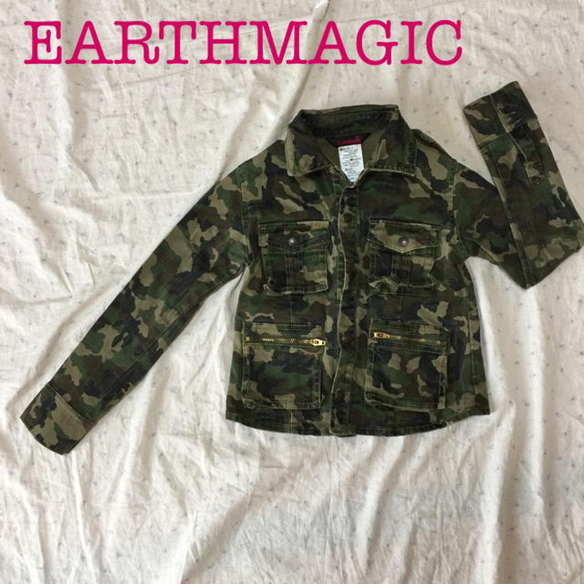 EARTHMAGIC(アースマジック)の美品 120㎝ ミリタリー Gジャン コットン しっかり素材 キッズ/ベビー/マタニティのキッズ服女の子用(90cm~)(ジャケット/上着)の商品写真