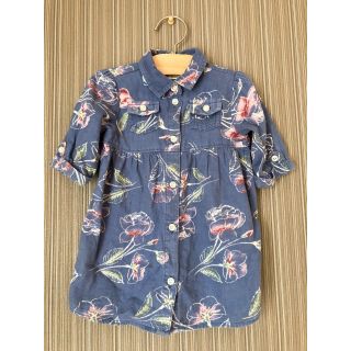 オールドネイビー(Old Navy)のOLDNAVY 花柄シャツワンピース 6-12m 70cm(ワンピース)