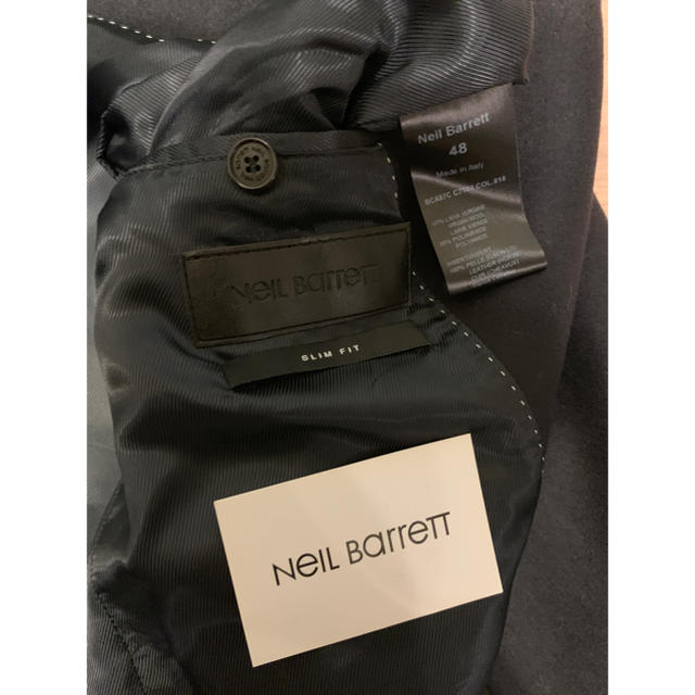 NEIL BARRETT(ニールバレット)のNeil Barrett レザーコンビPコート メンズのジャケット/アウター(ピーコート)の商品写真