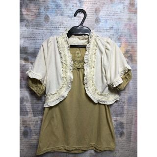 アクシーズファム(axes femme)のaxes femme カットソー イエロー＆ボレロ白(カットソー(半袖/袖なし))