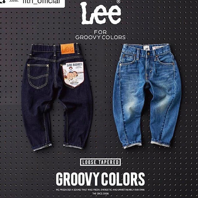 グルーヴィーカラーズ×リー  コラボ オーバーオールGROOVY Ｌee