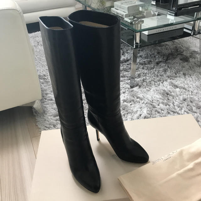 ジミーチュウ ブーツ✨jimmyChoo レザーブーツ 38 黒-