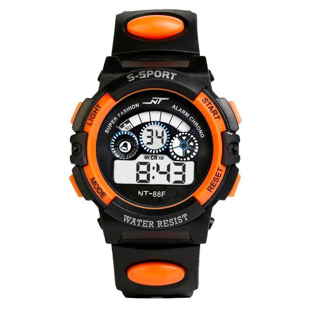 子供用 NT－８８F（リロイ）デジタル腕時計 (オレンジ)　LEDが5色に変化 レディースのファッション小物(腕時計)の商品写真