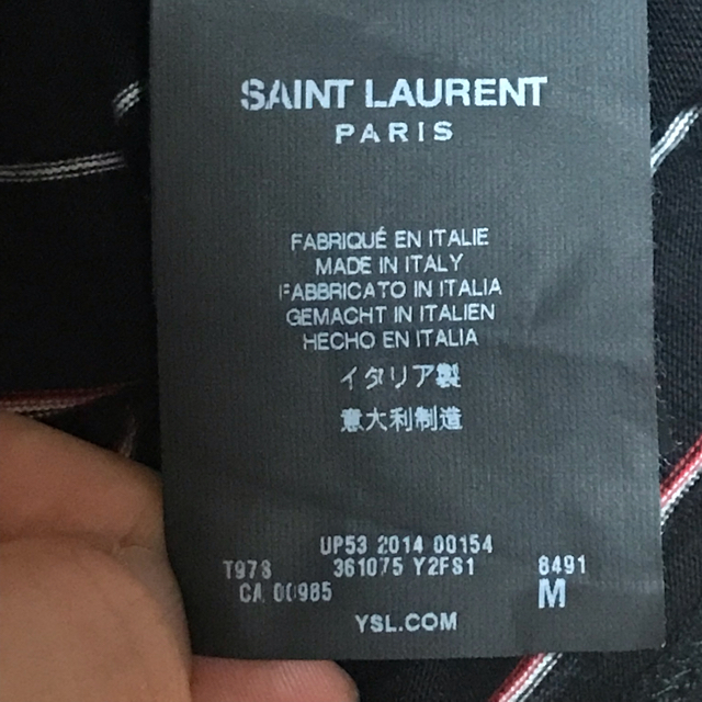 Saint Laurent(サンローラン)のSAINT LAURENT 14ss ボーダー Tシャツ M 美品 メンズのトップス(Tシャツ/カットソー(半袖/袖なし))の商品写真