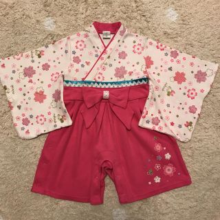 ディズニー(Disney)の袴ロンパース 女の子 80 ミニーちゃん ディズニー(和服/着物)