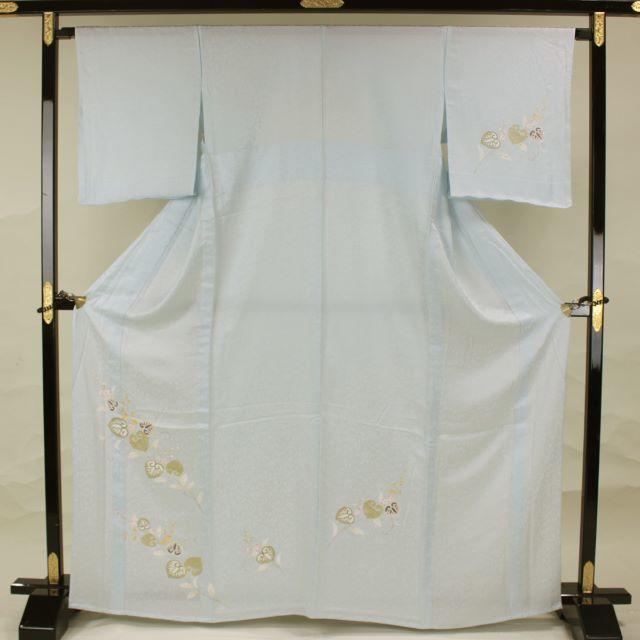 えな様　AC0868　単衣新品未使用訪問着　166㎝　水色系葵