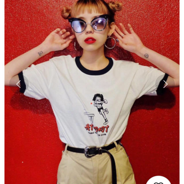 Aymmy in the batty girls(エイミーインザバッティーガール)のTABELE TENNIS CLUB リンガーTシャツ レディースのトップス(Tシャツ(半袖/袖なし))の商品写真