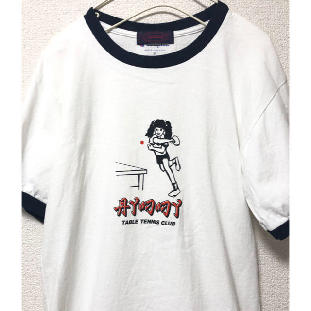 Aymmy in the batty girls(エイミーインザバッティーガール)のTABELE TENNIS CLUB リンガーTシャツ レディースのトップス(Tシャツ(半袖/袖なし))の商品写真