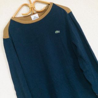 ラコステ(LACOSTE)の ◎ LACOSTE ♪ネイビー&カーキー# バイカラーニットトップス☆4サイズ(ニット/セーター)