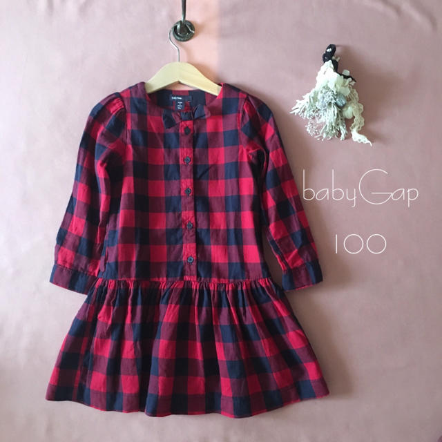 babyGAP(ベビーギャップ)のご専用です。babyGap ❁ ブロックチェックワンピース*̩̩̥୨୧˖ キッズ/ベビー/マタニティのキッズ服女の子用(90cm~)(ワンピース)の商品写真