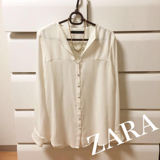 ZARA(ザラ)の背中と袖のみウール❁シフォンブラウス レディースのトップス(シャツ/ブラウス(長袖/七分))の商品写真