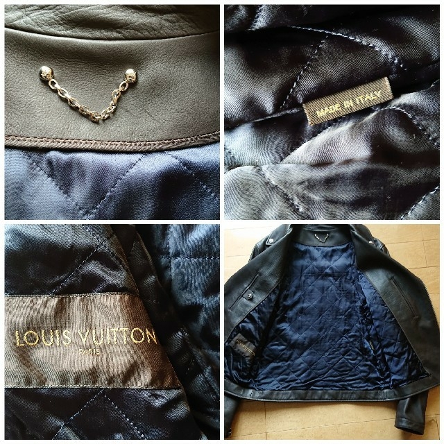 LOUIS VUITTON(ルイヴィトン)の★極美品90万★LOUIS VUITTONルイヴィトンダブルライダースカーフ メンズのジャケット/アウター(ライダースジャケット)の商品写真