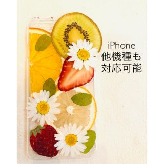 ハンドメイド iPhoneケース スマホケース 押し花 押しフルーツ(スマホケース)