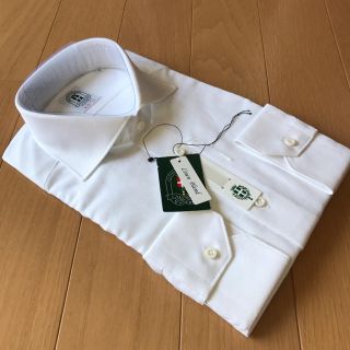 スーツカンパニー(THE SUIT COMPANY)のスーツカンパニー長袖ドレスシャツM39-84cmカッタウェイ 織柄リネンブレンド(シャツ)