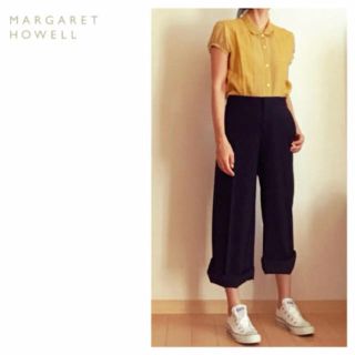 マーガレットハウエル(MARGARET HOWELL)のMARGARET HOWELL☆リネン☆ピンタックブラウス☆麻☆シルク☆(シャツ/ブラウス(半袖/袖なし))