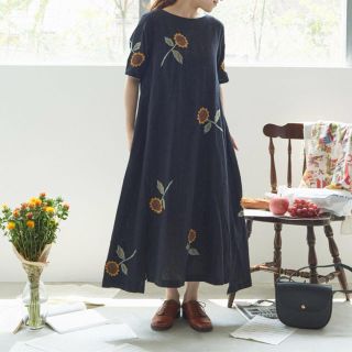 l'atelier du savon 立体刺繍ワンピース