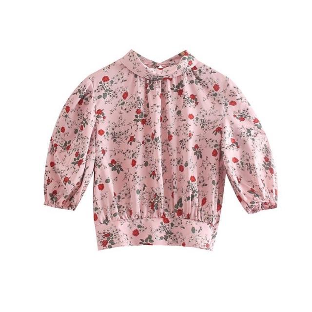 ZARA - 199☆秋先行 ピンク 花柄 ブラウスの通販 by 正規🌟海外 ZARA - 199☆秋先行 ピンク 花柄 ブラウスの通販 by 正規🌟海外