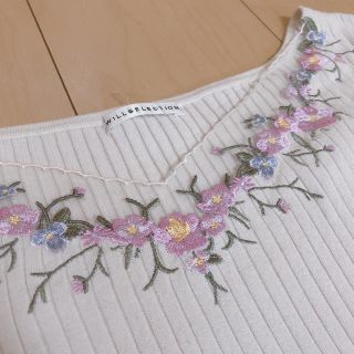 ウィルセレクション(WILLSELECTION)のみーゆ様8/1まで専用ページ☆ウィルセレクション   刺繍リブトップス(カットソー(半袖/袖なし))