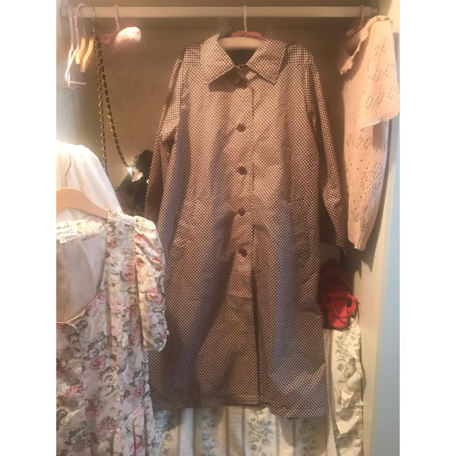 最終価格🎹france vintage dot coat. レディースのジャケット/アウター(ナイロンジャケット)の商品写真