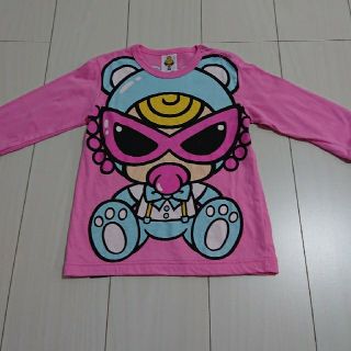 ヒステリックミニ(HYSTERIC MINI)のTEDDY MINI☆エンジェルコット☆長袖BIGTシャツ☆ピンク☆90cm(Tシャツ/カットソー)