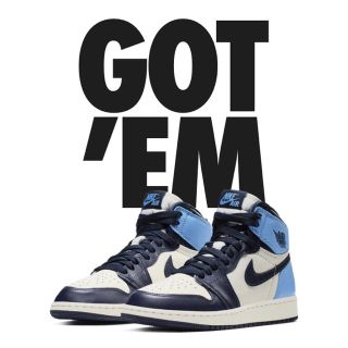 ナイキ(NIKE)のNIKE AIR JORDAN 1 HIGH OG GS OBSIDIAN(スニーカー)