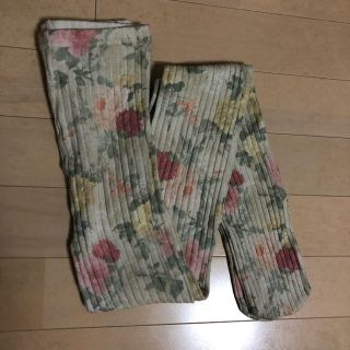 クツシタヤ(靴下屋)のブロンドール お花柄リブタイツ(タイツ/ストッキング)