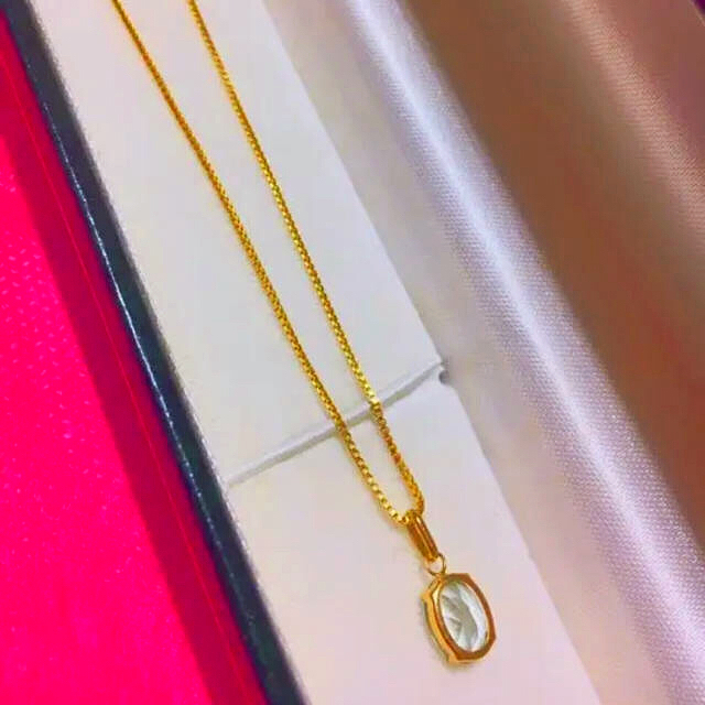 大粒2.90ct アクアマリン K18 ネックレス 【未使用】【刻印あり ...