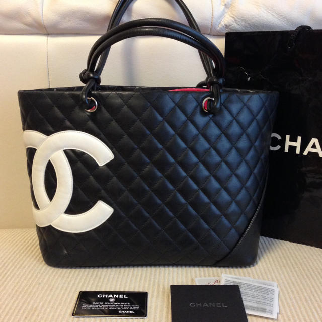 CHANEL カンボンライン チェーン バッグ トートバッグ 正規品-