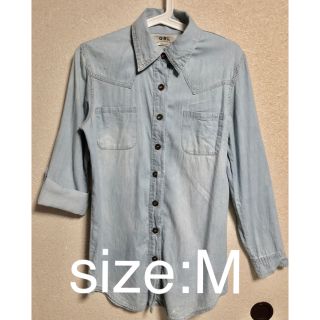 グレイル(GRL)の薄手 ロング デニム シャツ ライトブルー size:M(シャツ/ブラウス(長袖/七分))