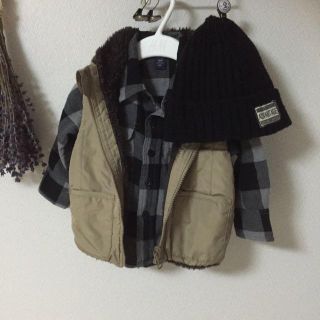 ベビーギャップ(babyGAP)の重ね着風チェックシャツ(シャツ/カットソー)