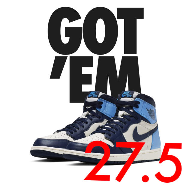 NIKE AIR JORDAN 1 OBSIDIAN 27.5cm