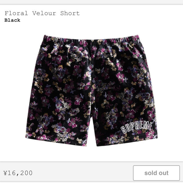 floral velour shorts Sのサムネイル