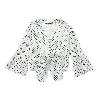 ザラ(ZARA)のZARA ドットプリントシャツ(シャツ/ブラウス(長袖/七分))