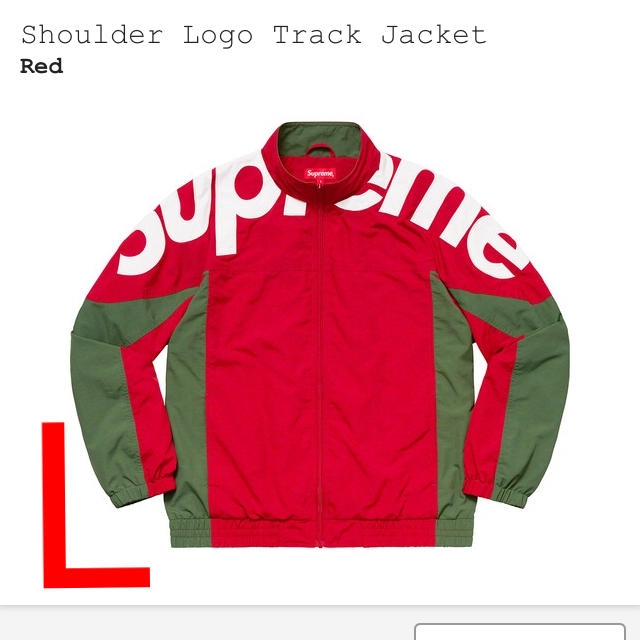 supreme shoulder logo track jacket RED L - ナイロンジャケット