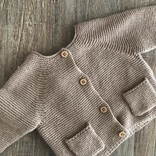 ザラキッズ(ZARA KIDS)のzaramini カーディガン ベージュ 1-3month(カーディガン/ボレロ)