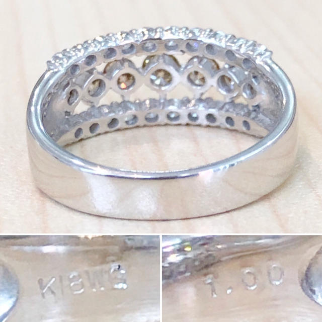 なっち様専用✨豪華✨合計1カラット❣️ダイヤモンド！K18WG リング 指輪 レディースのアクセサリー(リング(指輪))の商品写真
