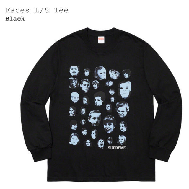 supreme  face ls tee black XL